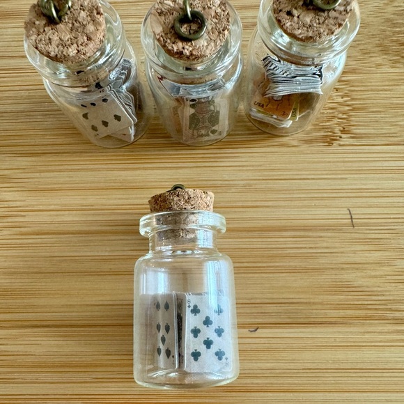 NWT Miniature Card Deck in Glass Jar with Cork Charm - QTY 1 - Picture 4 of 5